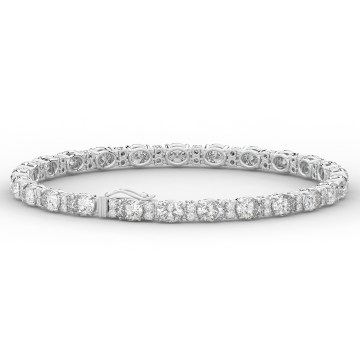 9.25CT.TW OVAL AND ROUND LAB DIAMOND TENNIS BRACELET - Nazarelle