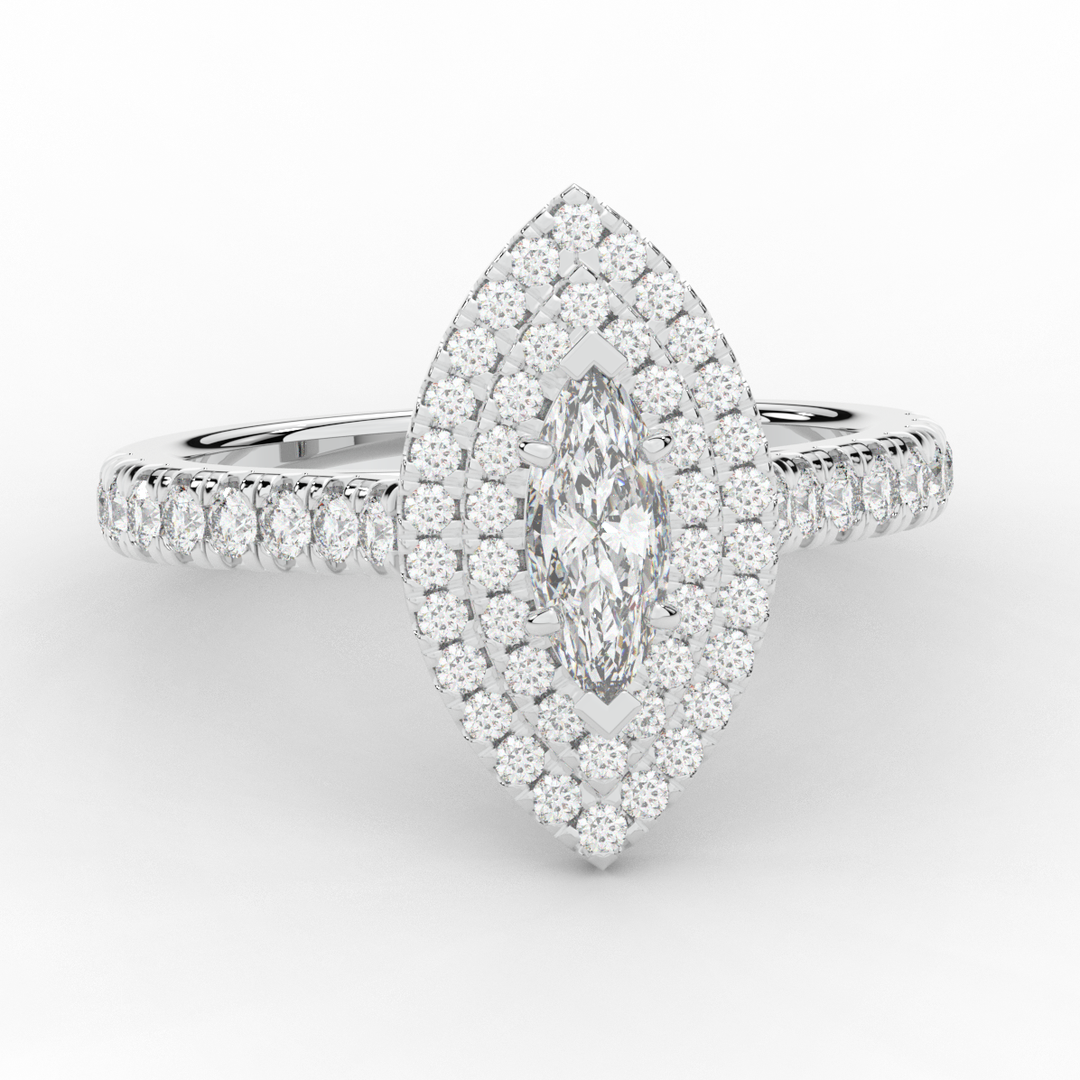 1.00CT.TW MARQUISE LAB DIAMOND HALO ENGAGEMENT RING