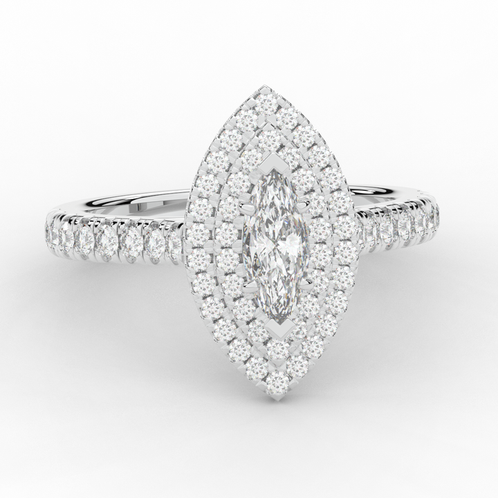 1.00CT.TW MARQUISE LAB DIAMOND HALO ENGAGEMENT RING