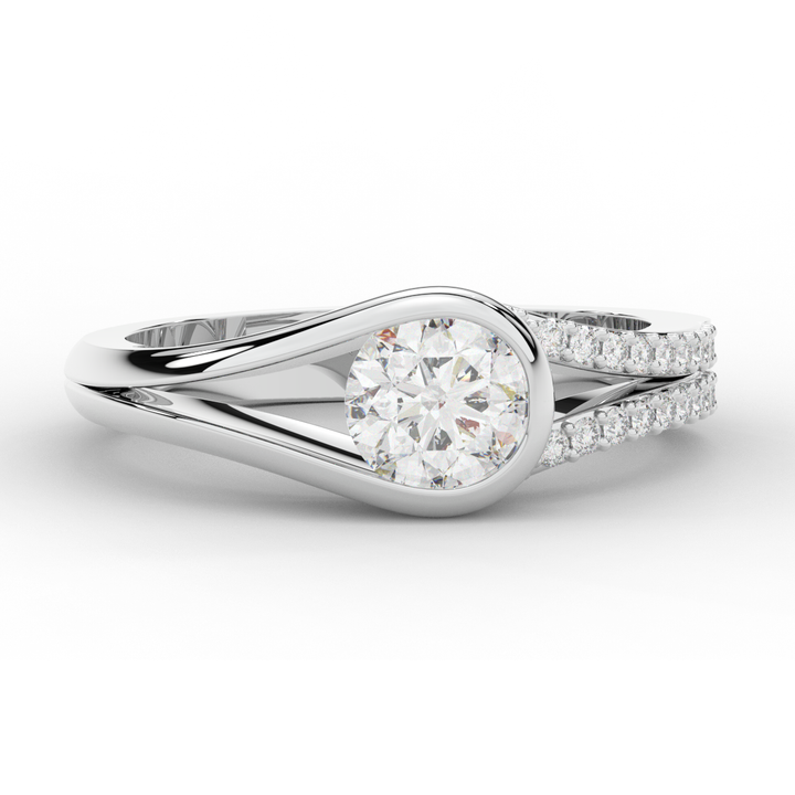 1.10CT.TW ROUND LAB DIAMOND SOLITAIRE ENGAGEMENT RING