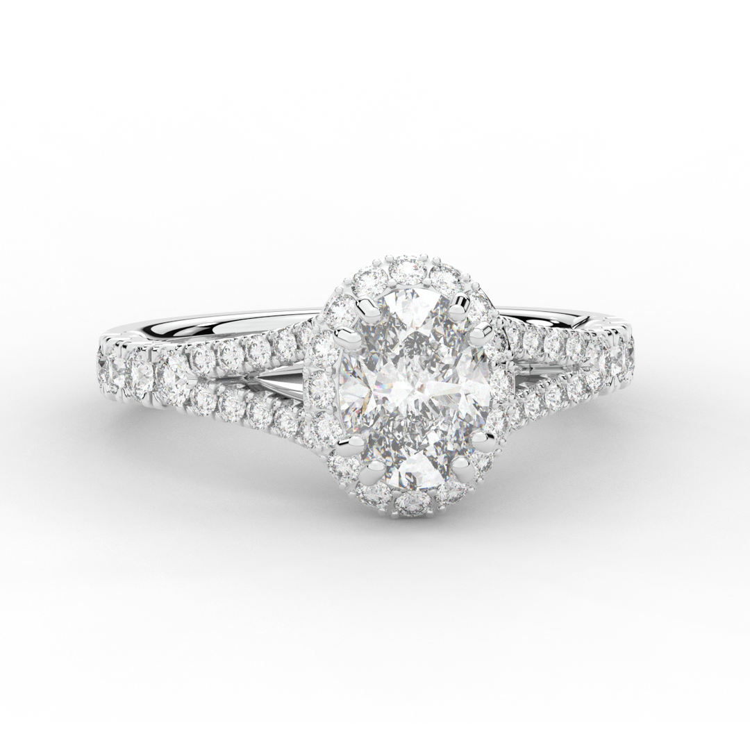 1.60CT.TW OVAL LAB DIAMOND ENGAGEMENT RING