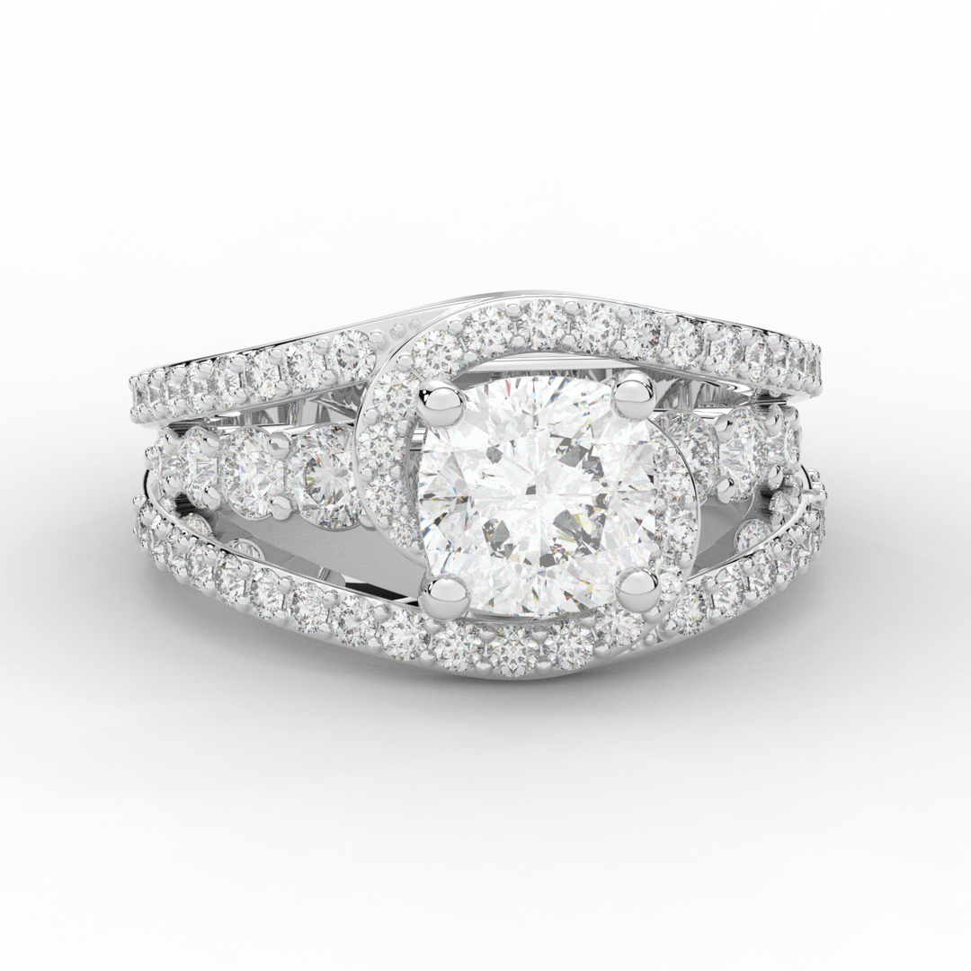 3.30CT.TW CUSHION LAB DIAMOND ENGAGEMENT RING