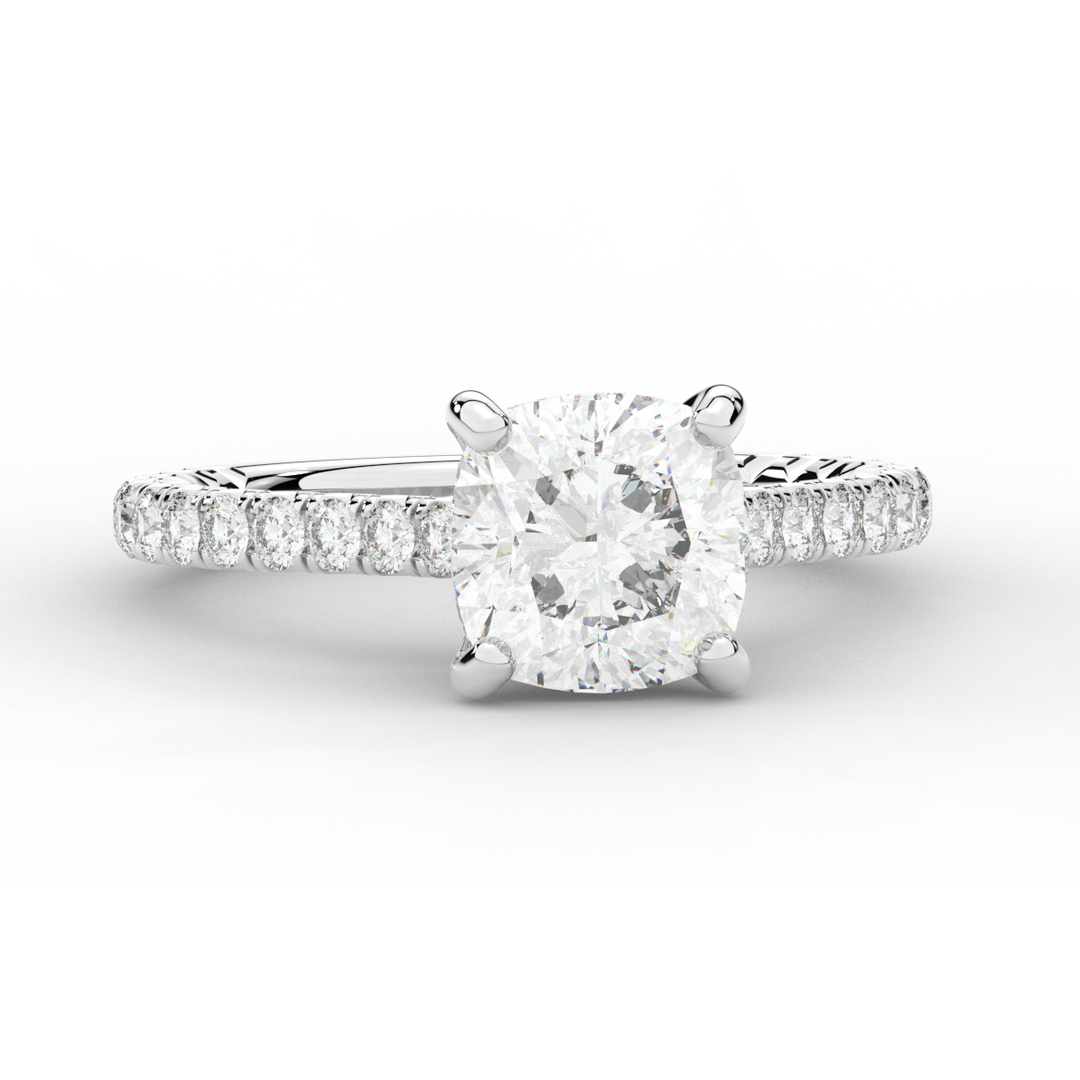 2.40CT.TW CUSHION LAB DIAMOND ENGAGEMENT RING