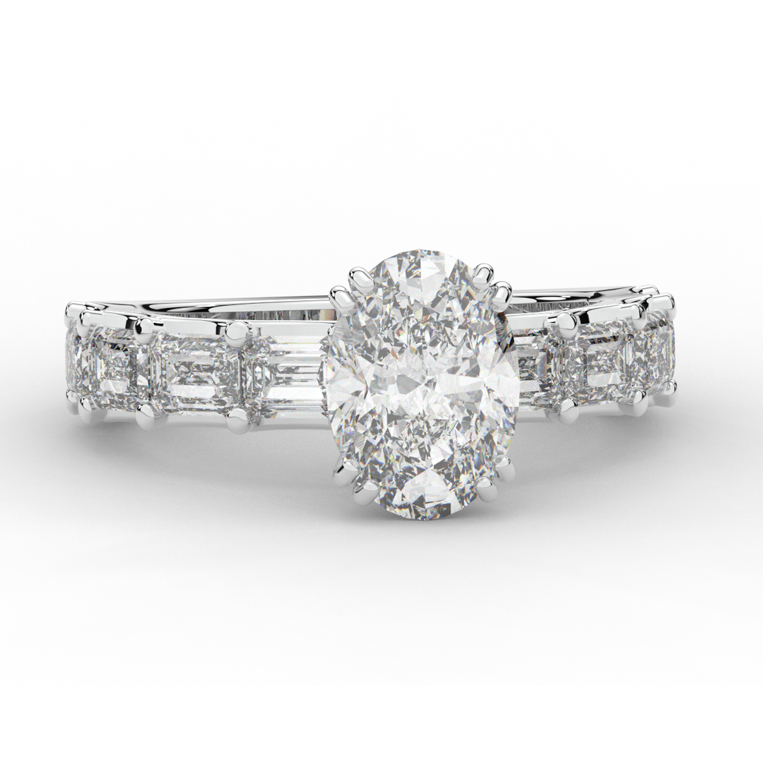 3.75CT.TW OVAL LAB DIAMOND SOLITAIRE ENGAGEMENT RING