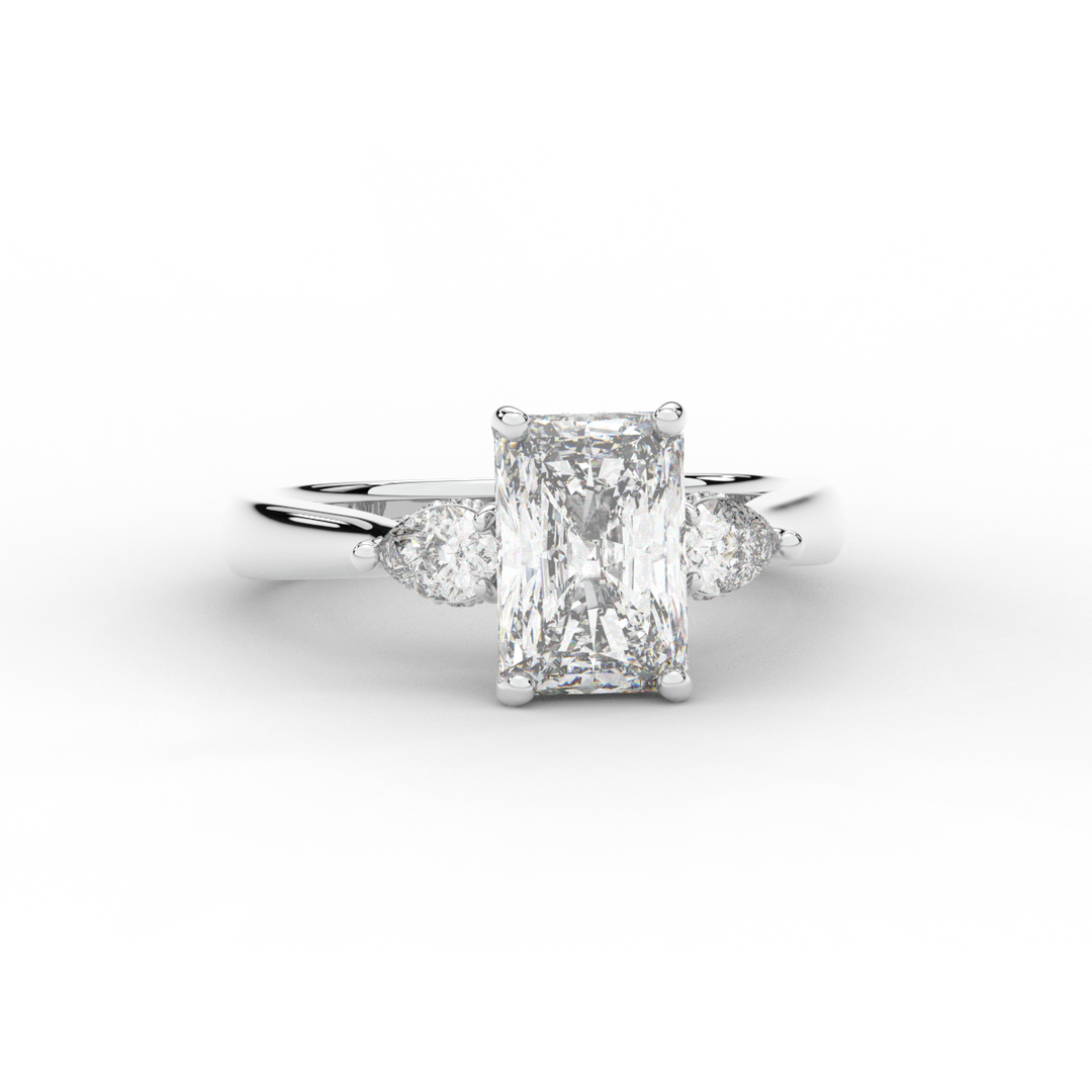 2.40CT.TW RADIANT LAB DIAMOND 3 STONE ENGAGEMENT RING