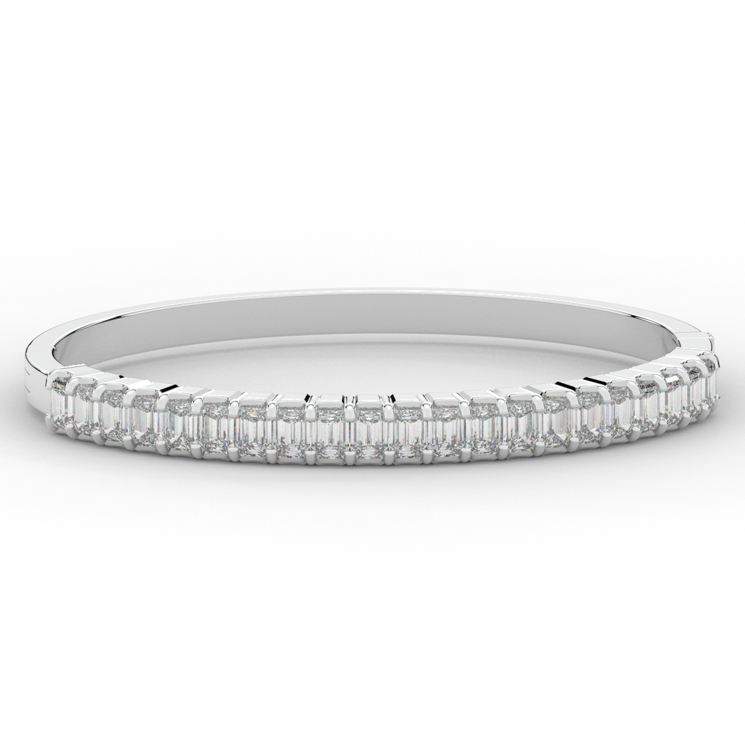 6.50CT.TW EMERALD CUT LAB DIAMOND BANGLE