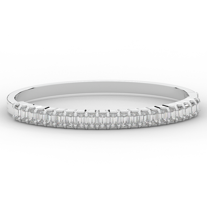 6.50CT.TW EMERALD CUT LAB DIAMOND BANGLE