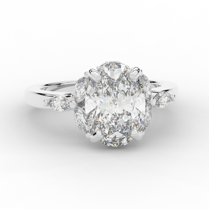 2.85CT.TW OVAL LAB DIAMOND ENGAGEMENT RING