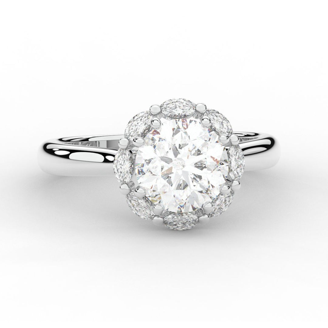 2.40CT.TW ROUND LAB DIAMOND HALO ENGAGEMENT RING