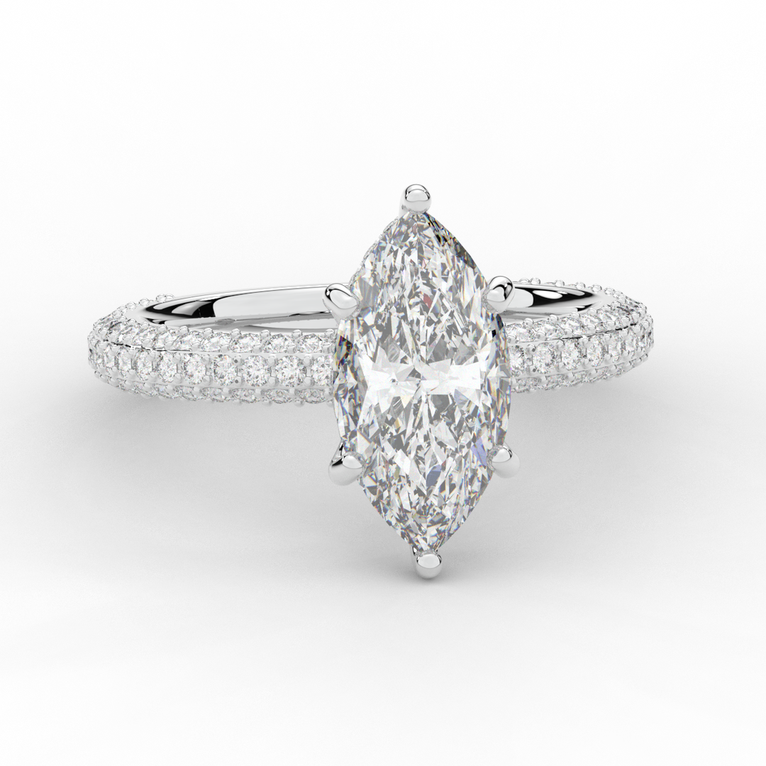 2.60CT.TW MARQUISE LAB DIAMOND ENGAGEMENT RING