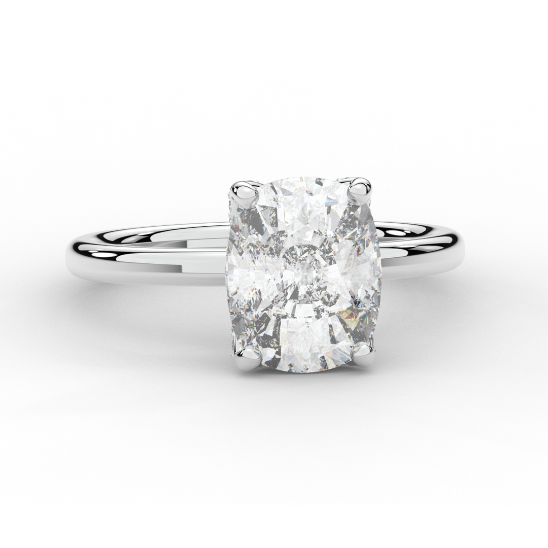 3.10CT.TW CUSHION LAB DIAMOND ENGAGEMENT RING