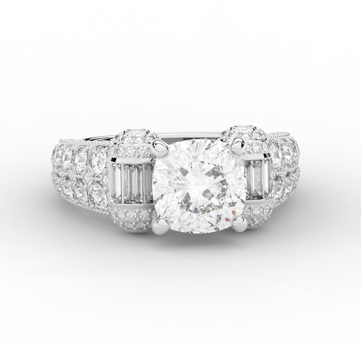 4.75CT.TW CUSHION LAB DIAMOND ENGAGEMENT RING