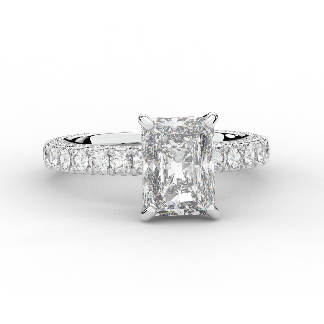 3.00CT.TW RADIANT LAB DIAMOND ENGAGEMENT RING