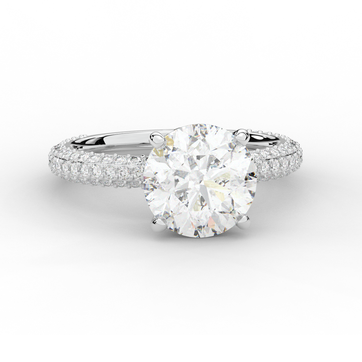 3.60CT.TW ROUND LAB DIAMOND SOLITAIRE ENGAGEMENT RING