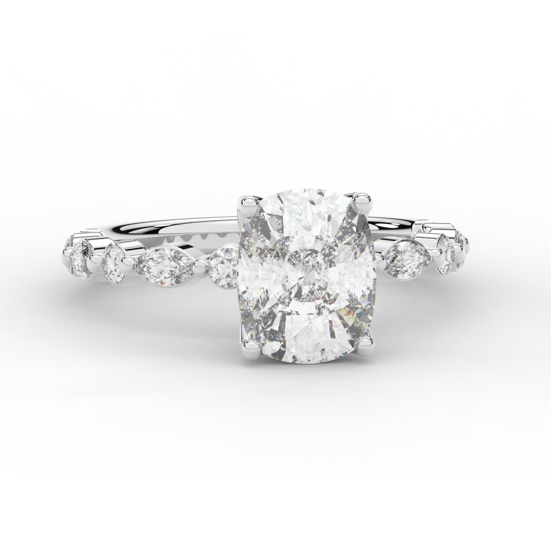 2.60CT.TW CUSHION LAB DIAMOND SOLITAIRE ENGAGEMENT RING