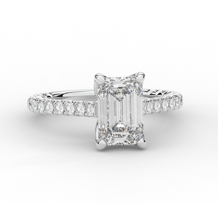 2.70CT.TW EMERALD CUT LAB DIAMOND SOLITAIRE ENGAGEMENT RING