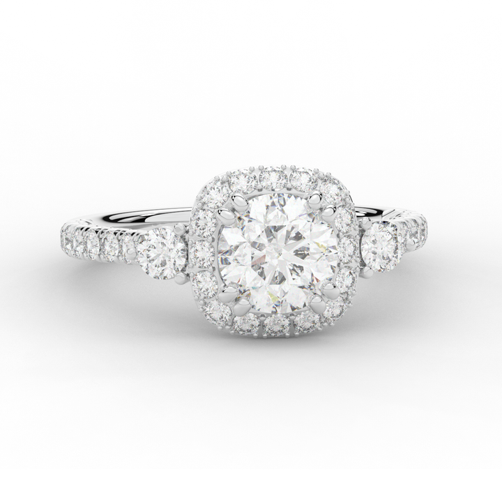 1.75CT.TW ROUND LAB DIAMOND HALO ENGAGEMENT RING