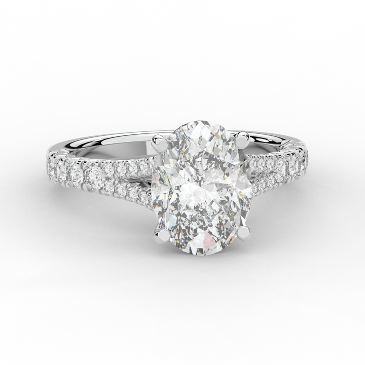 3.45CT.TW OVAL LAB DIAMOND ENGAGEMENT RING