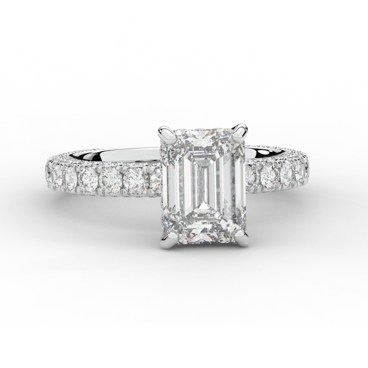 3.00CT.TW EMERALD CUT LAB DIAMOND ENGAGEMENT RING