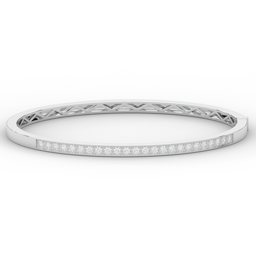 0.90CT.TW ROUND LAB DIAMOND BANGLE