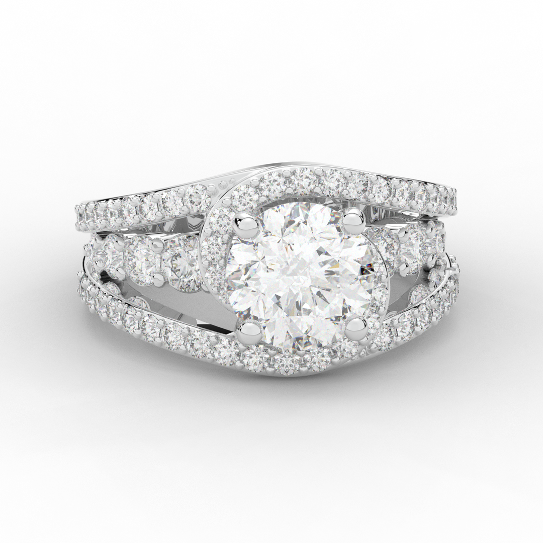 3.30CT.TW ROUND LAB DIAMOND ENGAGEMENT RING