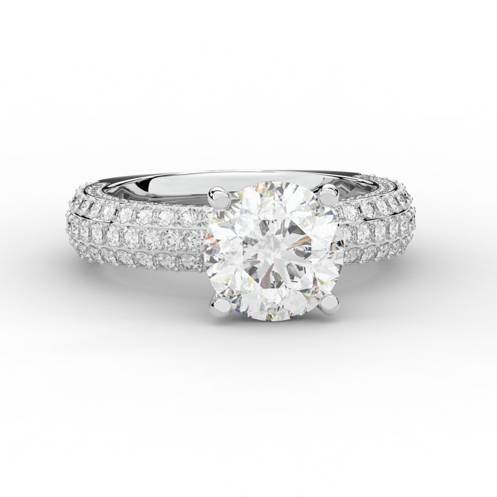 4.80CT.TW ROUND LAB DIAMOND UNDERHALO ENGAGEMENT RING