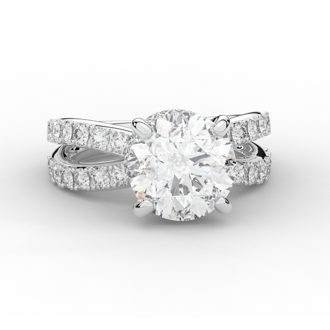 6.25CT.TW ROUND LAB DIAMOND ENGAGEMENT RING