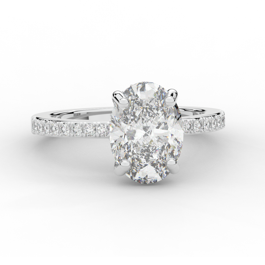 2.70CT.TW OVAL LAB DIAMOND SOLITAIRE ENGAGEMENT RING