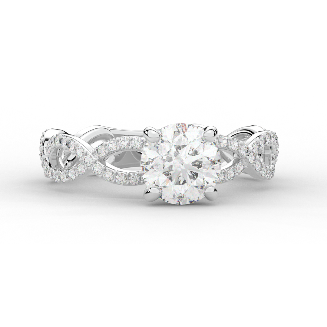 1.30CT.TW ROUND LAB DIAMOND ENGAGEMENT RING