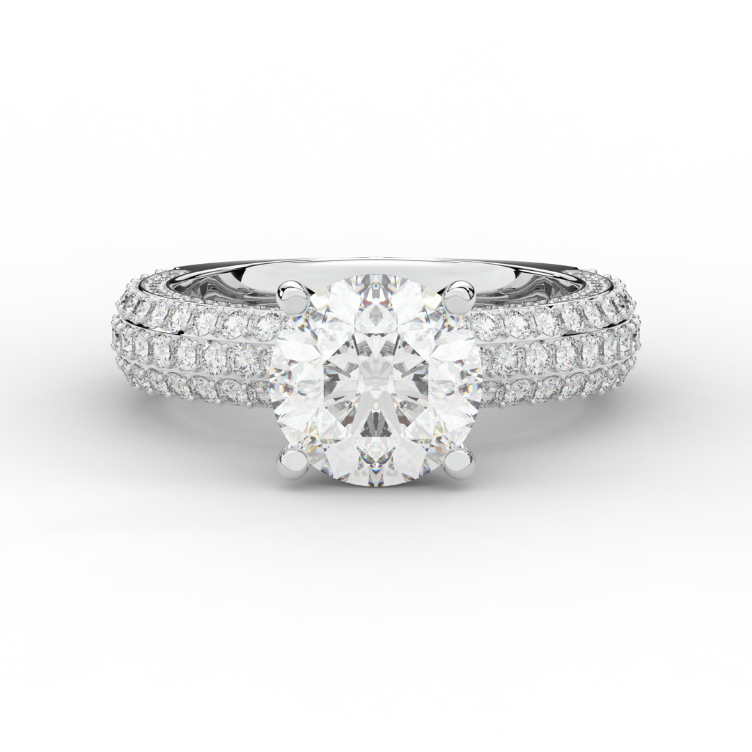 4.80CT.TW ROUND LAB DIAMOND UNDERHALO ENGAGEMENT RING