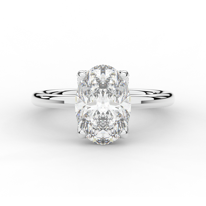 3.10CT.TW OVAL LAB DIAMOND ENGAGEMENT RING