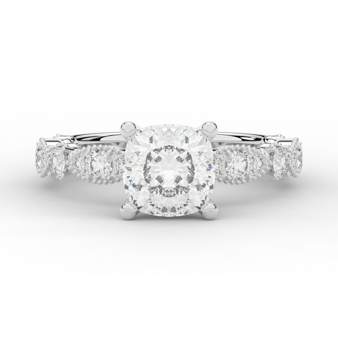 2.50CT.TW CUSHION LAB DIAMOND SOLITAIRE ENGAGEMENT RING