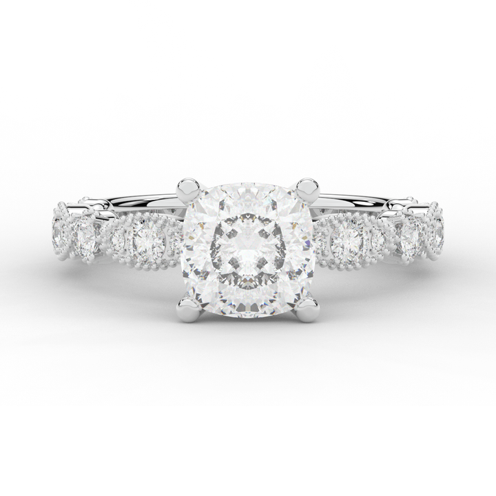 2.50CT.TW CUSHION LAB DIAMOND SOLITAIRE ENGAGEMENT RING