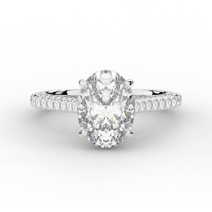 4.00CT.TW OVAL LAB DIAMOND UNDERHALO SOLITAIRE ENGAGEMENT RING