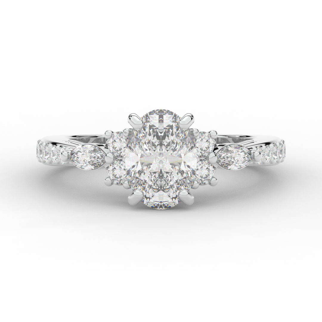 1.35CT.TW OVAL LAB DIAMOND ENGAGEMENT RING