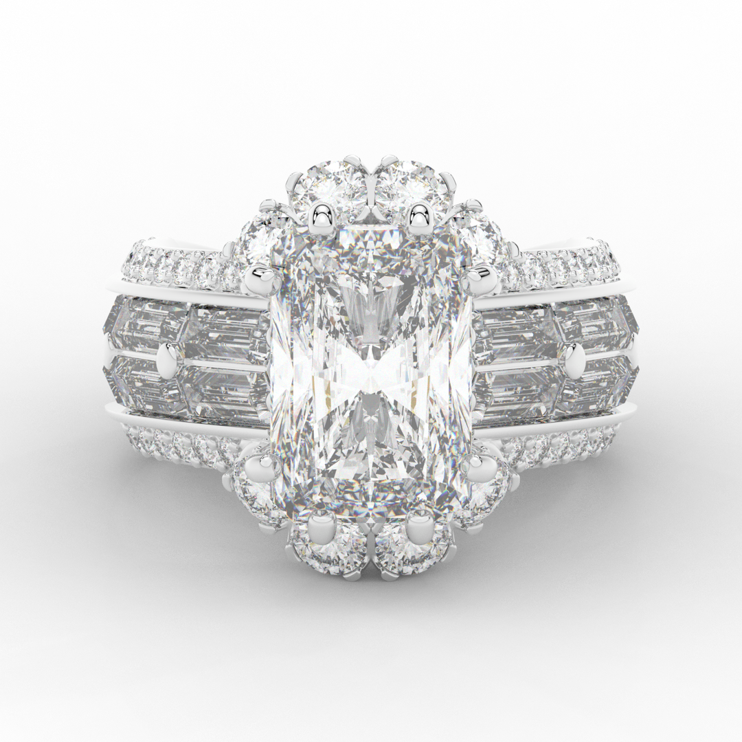 8.25CT.TW RADIANT LAB DIAMOND HALO ENGAGEMENT RING