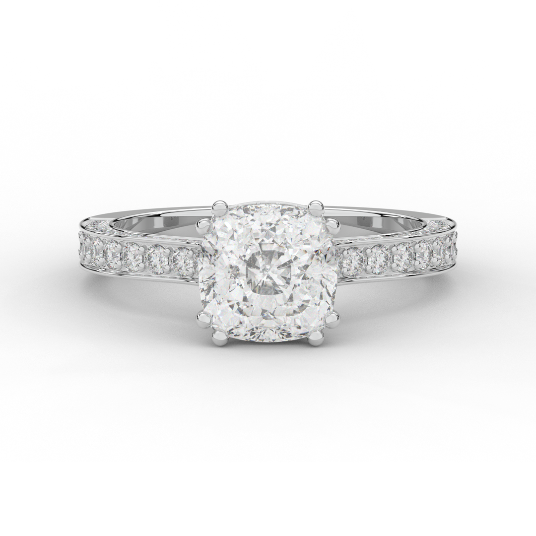 2.60CT.TW CUSHION LAB DIAMOND SOLITAIRE ENGAGEMENT RING