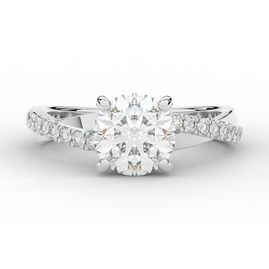 2.20CT.TW ROUND LAB DIAMOND TWISTBAND ENGAGEMENT RING