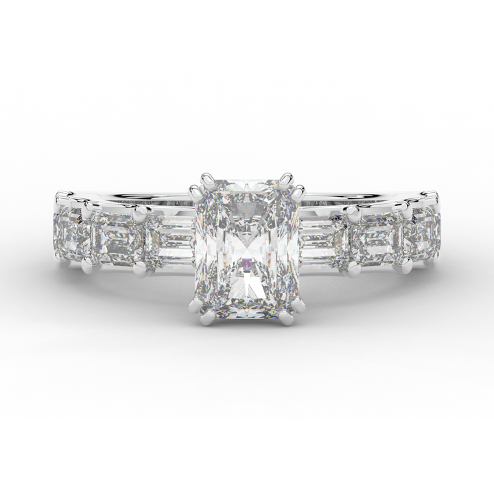 3.75CT.TW RADIANT LAB DIAMOND SOLITAIRE ENGAGEMENT RING