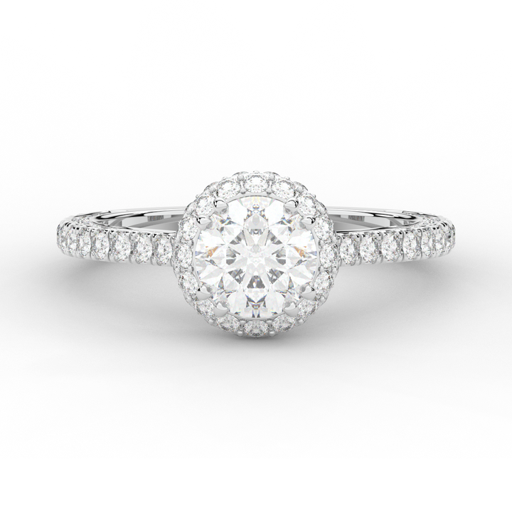 1.90CT.TW ROUND LAB DIAMOND HALO ENGAGEMENT RING