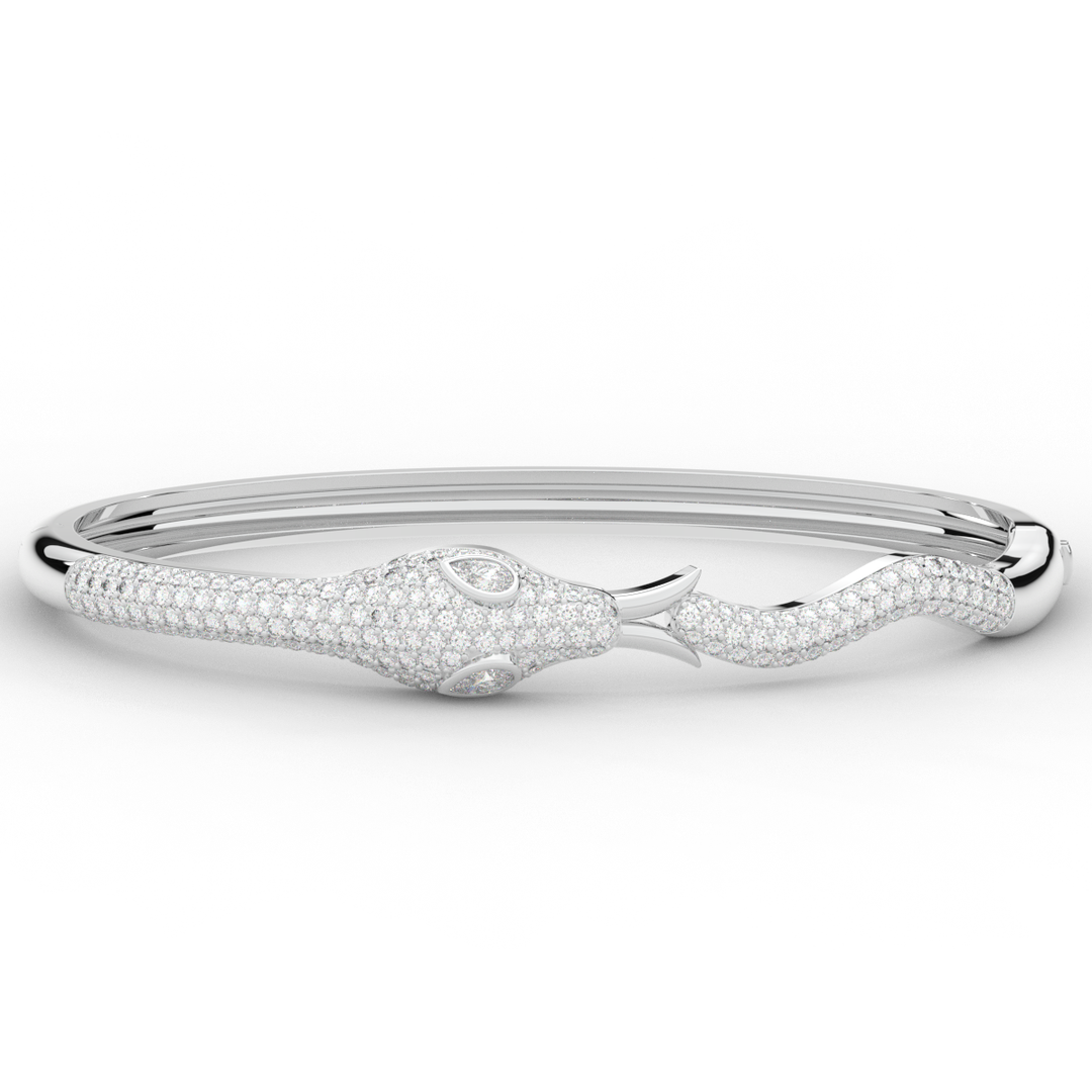 2.00CT.TW ROUND AND PEAR LAB DIAMOND SNAKE BANGLE