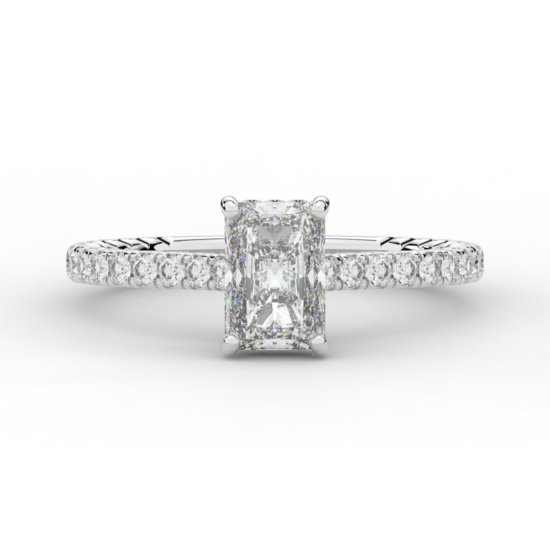 2.10CT.TW RADIANT LAB DIAMOND UNDERHALO SOLITAIRE ENGAGEMENT RING