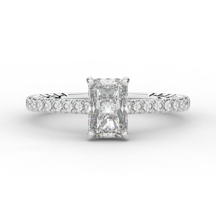 2.10CT.TW RADIANT LAB DIAMOND UNDERHALO SOLITAIRE ENGAGEMENT RING