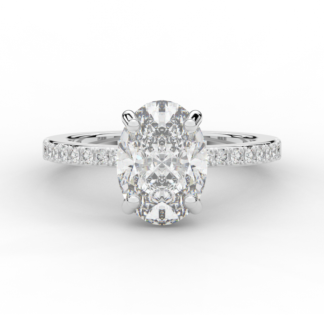 2.70CT.TW OVAL LAB DIAMOND SOLITAIRE ENGAGEMENT RING