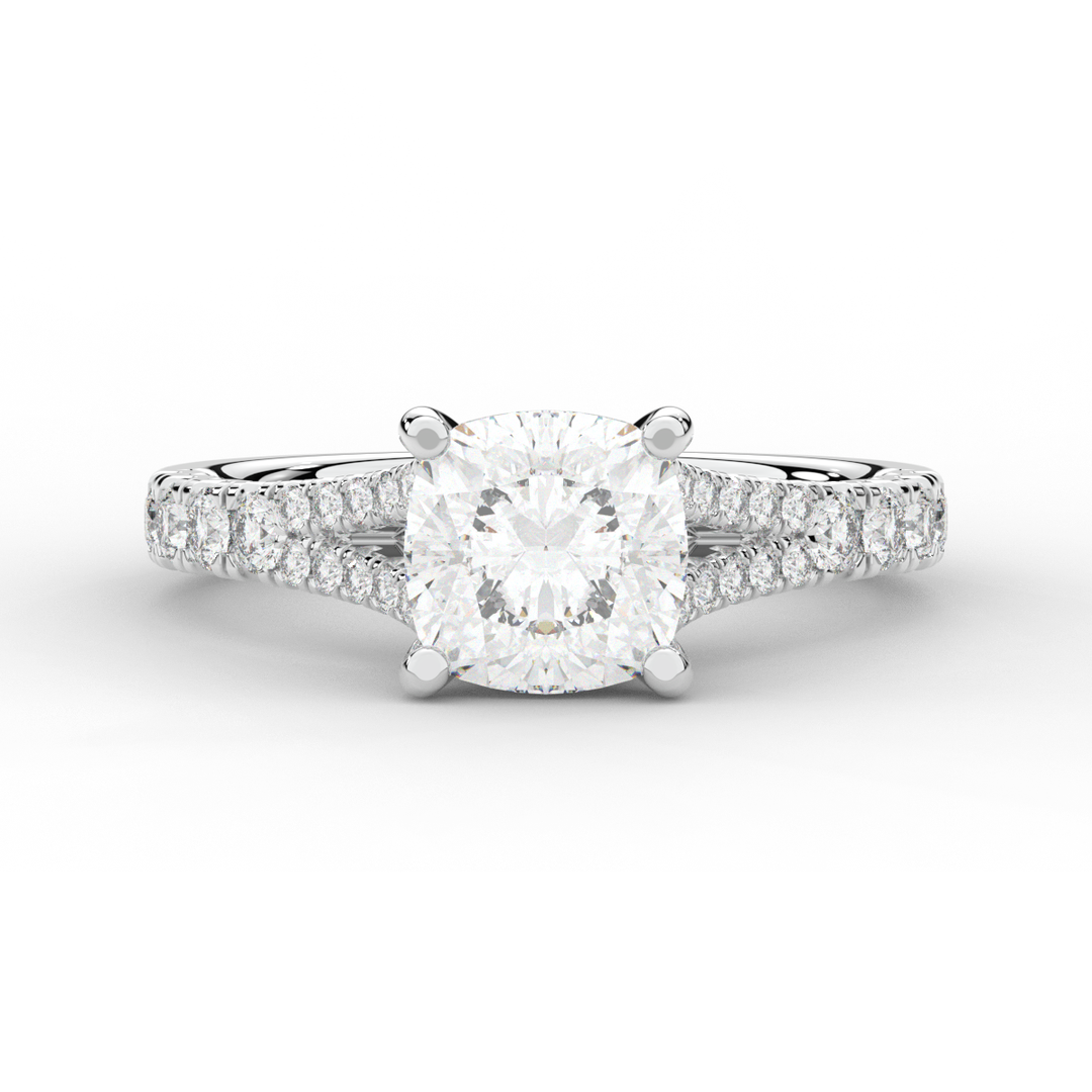 2.45CT.TW CUSHION LAB DIAMOND ENGAGEMENT RING