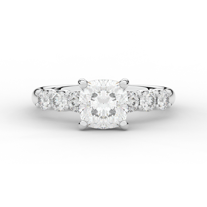 2.60CT.TW CUSHION LAB DIAMOND SOLITAIRE ENGAGEMENT RING