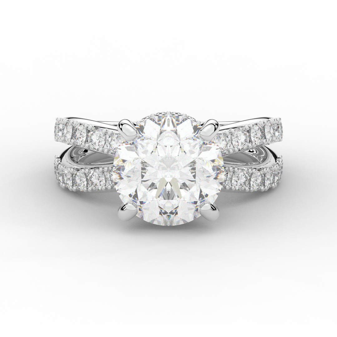 6.25CT.TW ROUND LAB DIAMOND ENGAGEMENT RING