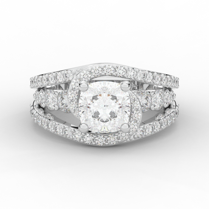 3.30CT.TW CUSHION LAB DIAMOND ENGAGEMENT RING