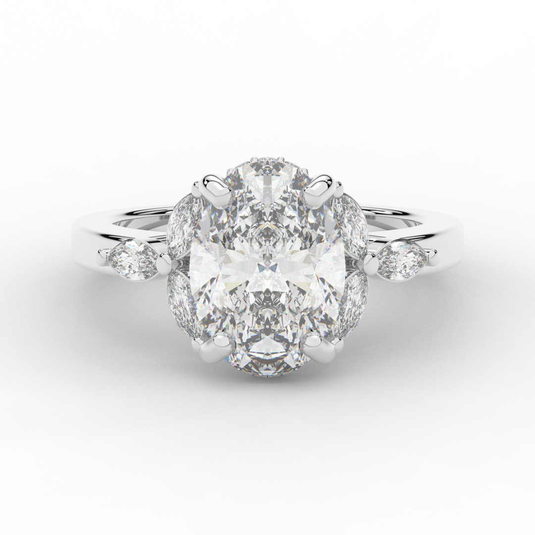 2.85CT.TW OVAL LAB DIAMOND ENGAGEMENT RING