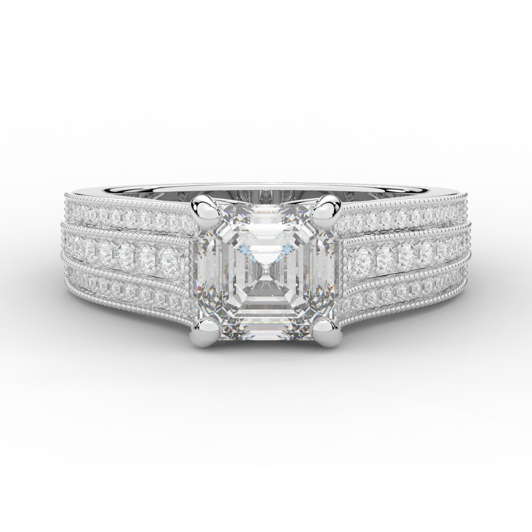 3.55CT.TW ASSCHER LAB DIAMOND ENGAGEMENT RING